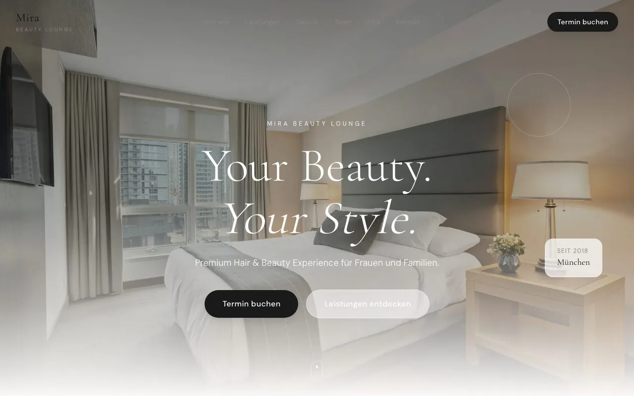 Beispiel: Kosmetikstudio-Website