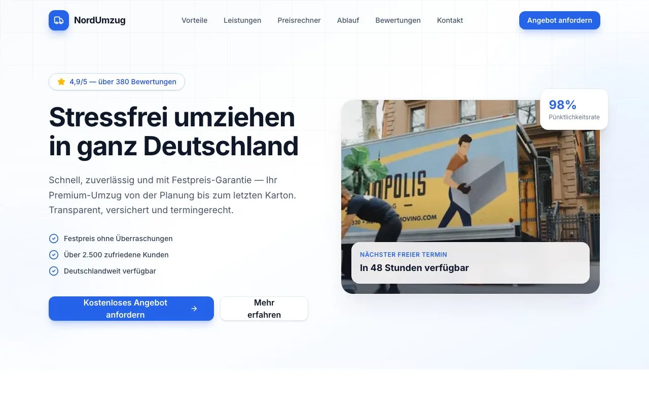Beispiel: Umzugsfirma-Website